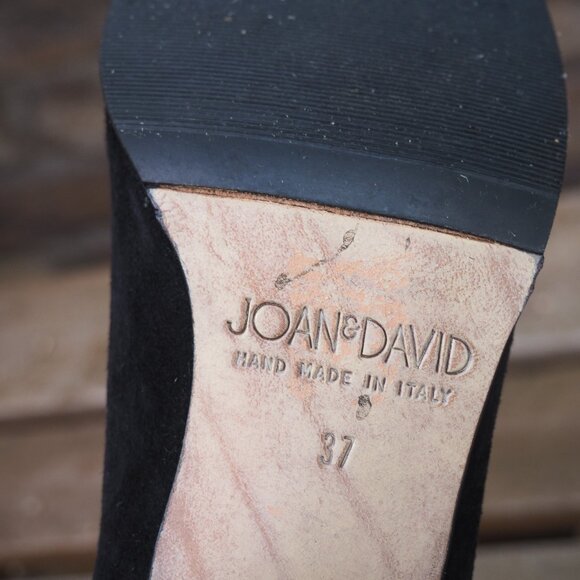 Joan & David VTG Joan Helpern Signature black suede T strap pumps US 6.5-7 EU 37 - Picture 8 of 12